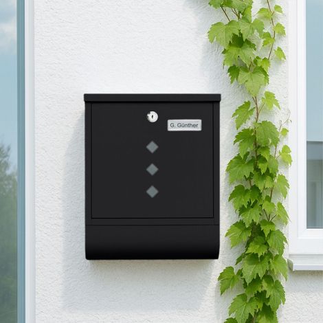 Briefkasten mit zeitungsfach - minimalistisches metalldesign