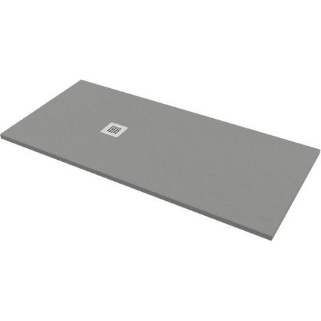 Piatto doccia 80x190 h.2,8 in marmo resina effetto pietra grigio (1/5)