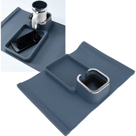 Ergonomischer, multifunktionaler Silikon-Becherhalter mit rutschfester Unterseite für Sofa und Büro, Blau (1/5)