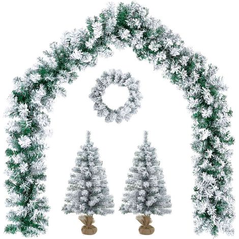 Set mini alberi di Natale 45 cm PVC Verde e Bianco vidaXL (1/5)
