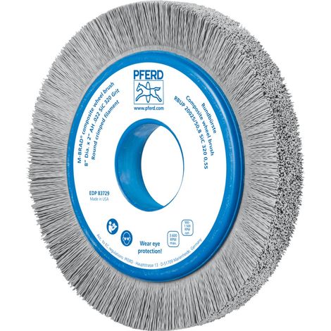 PFERD TOOLS COMPOSITE Rundbürste RBUP Ø 200x25x50,8 mm Bohrung SiC-Filament-Ø 0,55 mm Korn 320 stationär