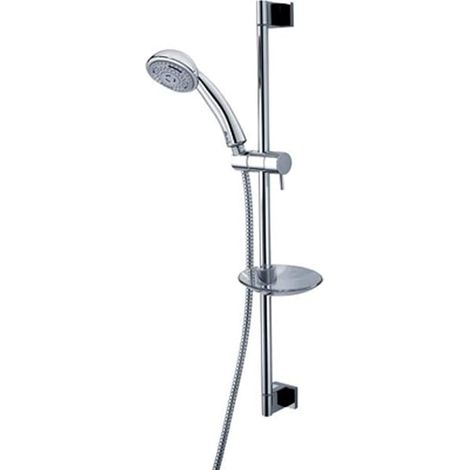 SALISCENDI DOCCIA COMPLETO DUETTO 3 GETTI BOSSINI Cromato Asta Doccia Flex