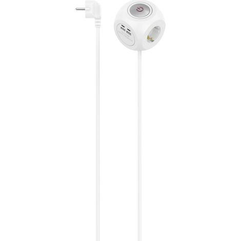 Hama Multiplace Wandsteckdose Weiß Kompakt USB