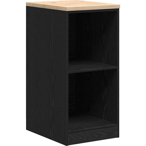 Armoire de rangement noir avec 2 étagères garage bricolage 40 x 51 x 85 cm en bois de pin (1/5)