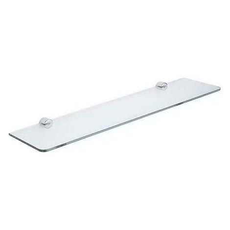 Inda Hotellerie mensola in cristallo temperato 6 mm, con supporti, finitura cromo AV408ACR01 (1/2)