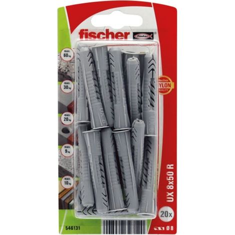 FISCHER - Cheville multimat ux 8x50r blister de 20