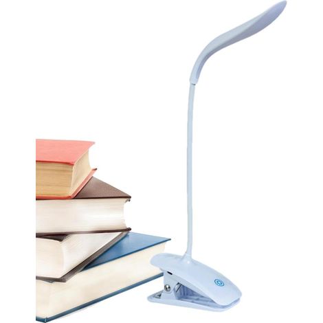 Lampe de Bureau LED à Pince avec 3 Niveaux Intensité Réglable, Double Usage Rechargeable, Lampe Étudiant pour Étude Lecture Travail Bureau Chambre (1/5)