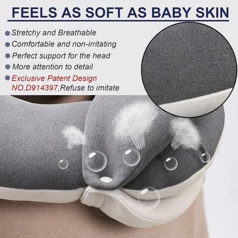 Oreillers de relaxation à 360° pour le sommeil, ensemble avec masque de visage 3D, revêtement de sol et de protection (Vuxen, Grå, 100+ lbs)