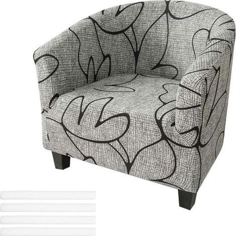 Housse De Chaise De Baignoire Pour Fauteuils Housse De Canapé Extensible Housse De Canapé Amovible Housse De Protection De Meubles Pour Salle À Manger Salon Bureau Fauteuil Universel (Gris) (1/5)