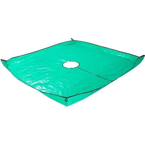 Tapis de jardin pour la taille, 100 x 100 cm (ouverture de 20 cm au centre), imperméable, récupérateur de feuilles, lot de 2 (1/4)