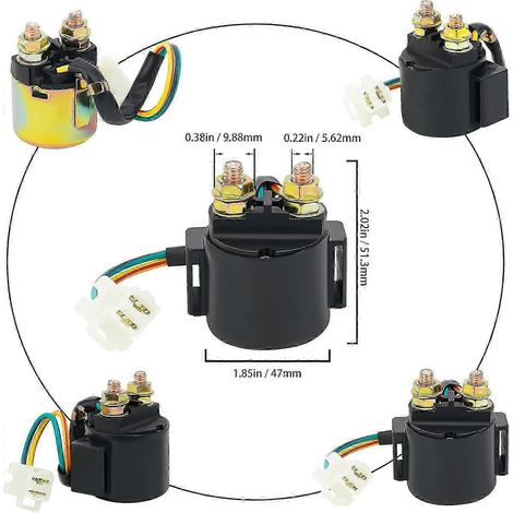 Relé de solenoide de arranque compatible con Yamaha Warrior 350 YFM350 1987-2004/Wolverine 350 YFM350 1996-2005/Big Bear 350 YFM350 1987-1999/XV535 Virago 535 19
