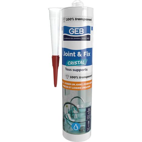 Mastic JOINT & FIX cristal GEB para realizar juntas herméticas 100% invisibles 280ml (1/4)
