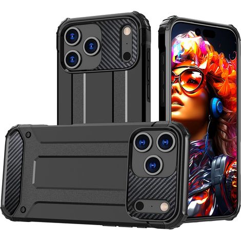 Coque de protection hybride pour iPhone 17 Pro - Noire (1/5)