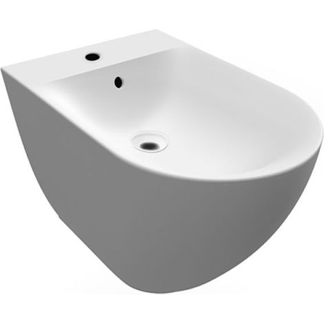 BIDET FILO MURO DES CM. 58 FISSAGGI NASCOSTI Erogazione Rubinetto