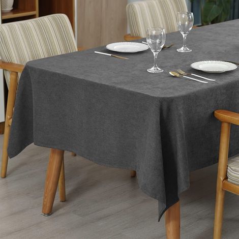 Tovaglia decorativa rettangolare impermeabile 140x180 cm - grigia, in microvelluto (1/2)
