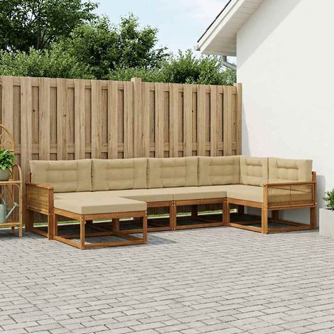 vidaXL Outdoor-Sofagarnitur 6 pcs Natur und Beige (1/5)
