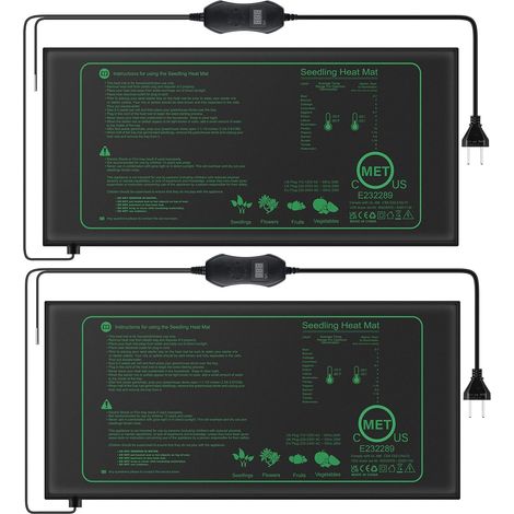 Tappetino riscaldante LaBlanc da 2 pezzi con termostato per piantine, animali domestici e rettili, tappetino riscaldante da 50 W per la germinazione e la regolazione della temperatura, sicuro e durevo (1/5)