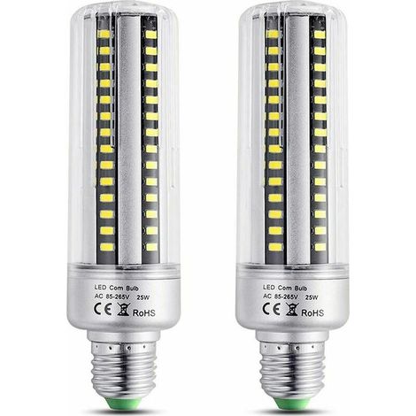Ampoule LED E27 25 W, blanc chaud 3000 K, haute luminosité 2500 lm, équivalent à une ampoule halogène 200 W, non dimmable, pour plafonniers, lot de 2 (1/5)