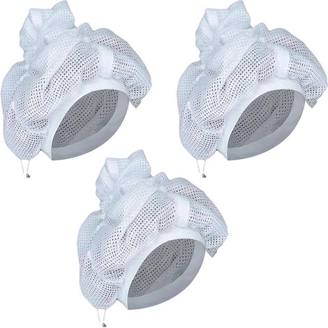 Lot de 3 Bonnet en filet, sangles réglables, matériau doux, séchage rapide, pour cheveux bouclés et permanentes (1/5)