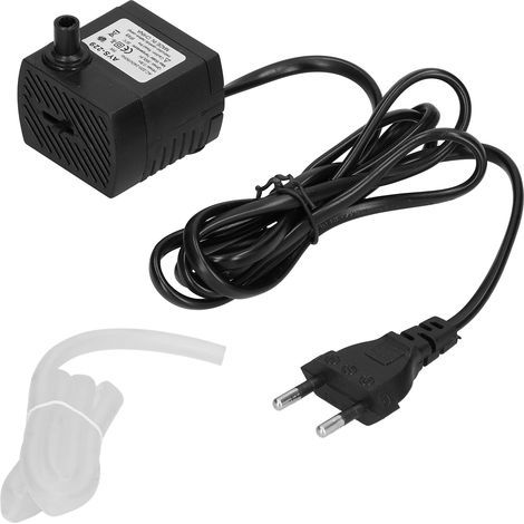 Mini-Tauchpumpe, leise, 5 W, 92 GPH (348 l/h), mit Trockenlaufschutz für Aquarien, Wasserentwässerung und -filtration, 220–240 V Wechselstrom, EU-Stecker mit Schlauch (1/5)