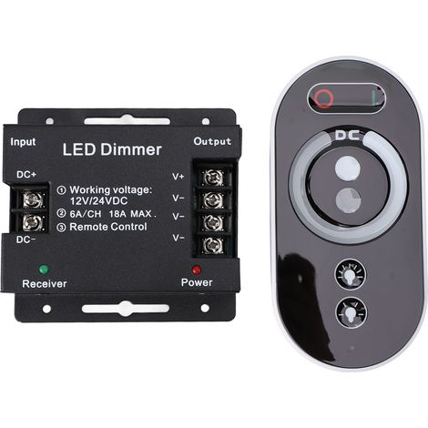 Variateur LED PWM Toivize 18A 12-24V DC Télécommande RF Mémoire (1/5)