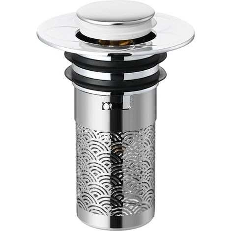 Parts Universeller Pop-Up-Waschtischablauf, 34–40 mm Universal-Pop-Up-Waschbeckenstopfen mit Anti-Verstopfungsfilter, Anti-verstopfter Abflussfilter