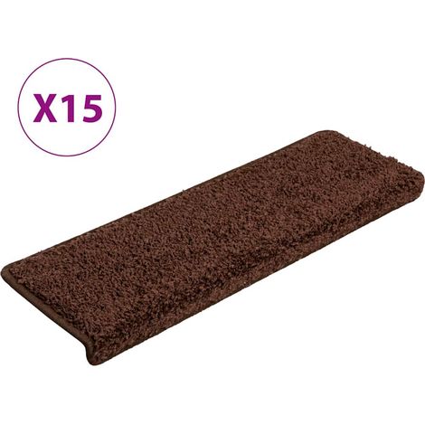 Maison Exclusive - Tapis d'escalier 15 pièces 65 x 21 x 4 cm Marron Bord rectangulaire (1/5)