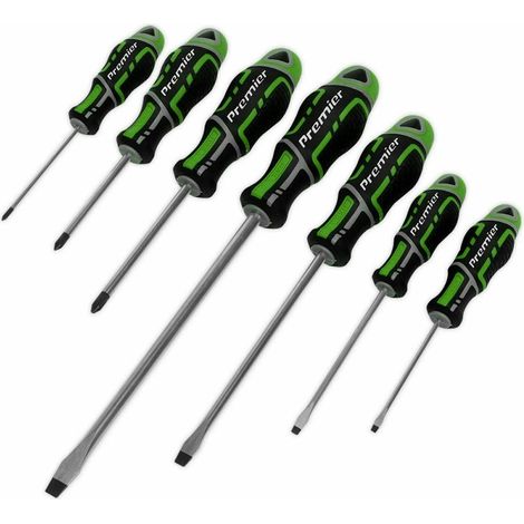 Sealey AK4325HV Screwdriver Set 7pc GripMAX Hi-Vis Green