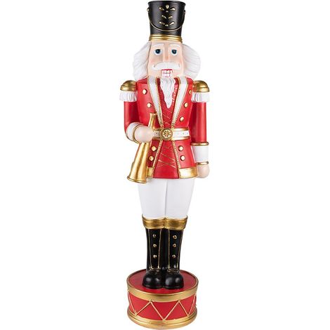 Casse-Noisette Décoratif de Noël en Magnésium MGO Rouge Blanc et Noir 24 x 21 x 82 cm - PANGIVO