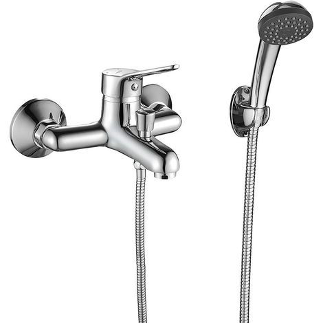 Rubinetto monocomando per vasca da bagno Fene cromato, set doccia a parete, completo (1/3)