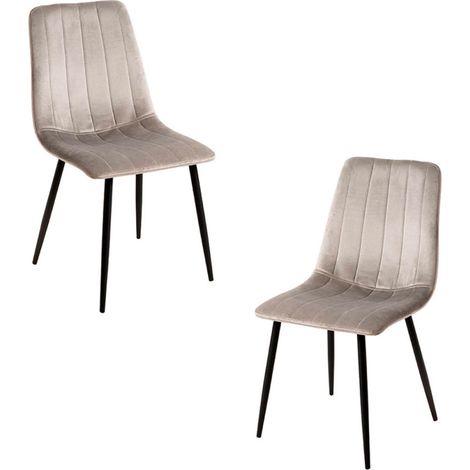 Packs Sillas Comedor - Pack 2 Sillas Liny Terciopelo - Gris (1/5)