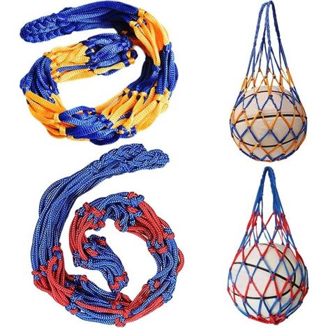 2 tragbare Netztaschen für Fußball/Basketball – Hohe und dicke Griffe (1/5)