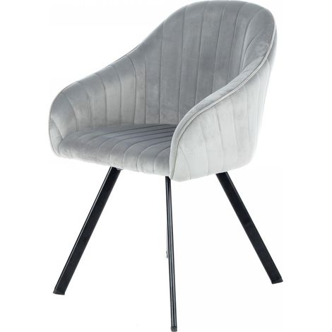 Fauteuil semi artisanal LOT DE 2 ANE 59x56 gris (1/5)