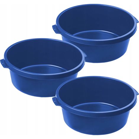KADAX Schale aus Kunststoff, runder Schüssel, Putzeimer, Blau, 11 L, 3 Stück (1/5)