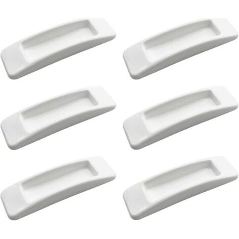Paquet de 6 poignées de sécurité de porte coulissante auto-adhésives (blanches), faciles à ouvrir, poignées à pression, poignées de tiroir, poignées auto-adhésives en plastique pour armoire de cuisine (1/4)