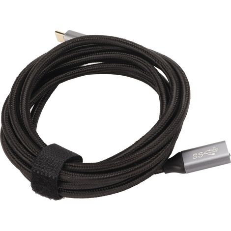 Câble USB-C 3.1 mâle vers femelle PD100W, charge rapide 10 Gbit/s, 4K à 60 Hz, compatible avec les consoles de jeux Steam Deck, 200 cm / 78,7 pouces. (1/5)
