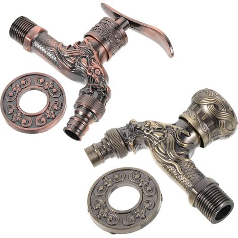 2 robinet pour machine à laver, cuivre/bronze, pour buanderie (1/5)