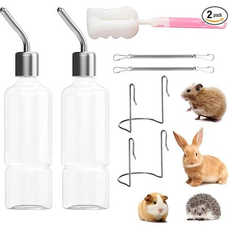 Biberon Lapin Rongeur Distributeur Eau Suspendus Lapin Deau Distributeur Abreuvoir Rongeur Chatons Chiens Hamsters 350 ML (1/5)