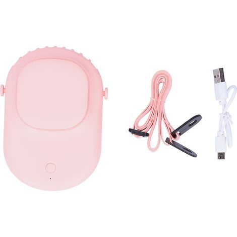 Ventilateur de Poche Portable Silencieux - Mini Ventilateur Suspendu pour Maison, Bureau et Extérieur - Rose (1/5)