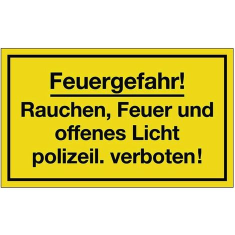 Pictogramme d'information risque d’incendie L250xl150 mm jaune noir plastique