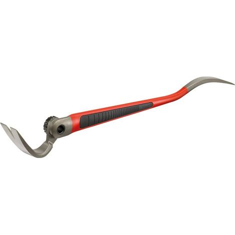 Barre de démolition acier forgé noir 640 mm – Poignée ergonomique – Griffe réglable 9 positions – Pour clous et espaces confinés – Hultafors (1/5)