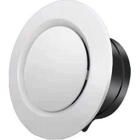 LAN-Lüftungsgitter VMCG Verstellbares rundes Scheibenlüftungsgitter – Lüftungsgitter – Weißer Flansch von 75 bis 200 mm – 125 mm (1/5)