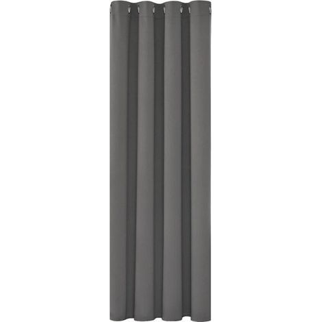 Rideau thermique occultant gris clair 132 x 160 cm – isolation anti-froid, design moderne à oeillets, 1 pièce (1/4)