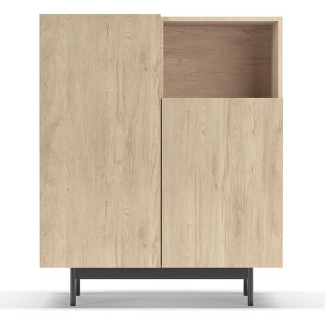 Mueble aparador en melamina, colección PRINTED (602-1), con 2 puertas, en roble (1/4)
