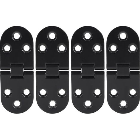 4 Stück schwarze Türklappenscharniere aus Zinklegierung für Schrankbeschläge