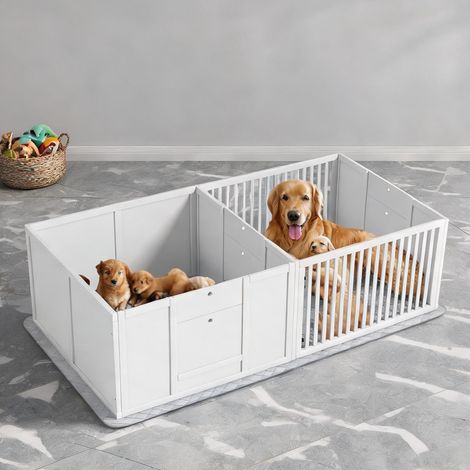Barrière pour chien en kiefernholz MDF 166 x 80 x 50 cm (1/5)