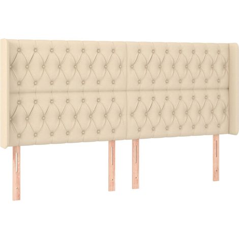 Maison Exclusive - Testiera ad Orecchio Crema 203x23x118/128 cm in Tessuto (1/5)
