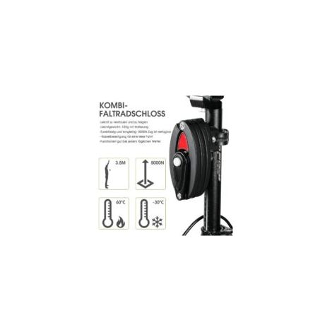 Faltbares Fahrradschloss mit Halterung, 4-stelliger Zahlencode, 85 cm Länge, hohe Sicherheit, faltbares Schloss für Mountainbikes, Rennräder und Roller - Crezuo (1/3)