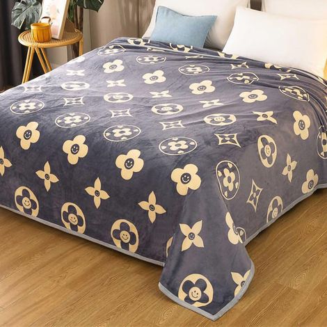 Couverture polaire épaisse 150x200 cm, jeté de canapé pour sieste, couverture enfant, cadeau entreprise, marque tendance, liseré fini. (1/3)