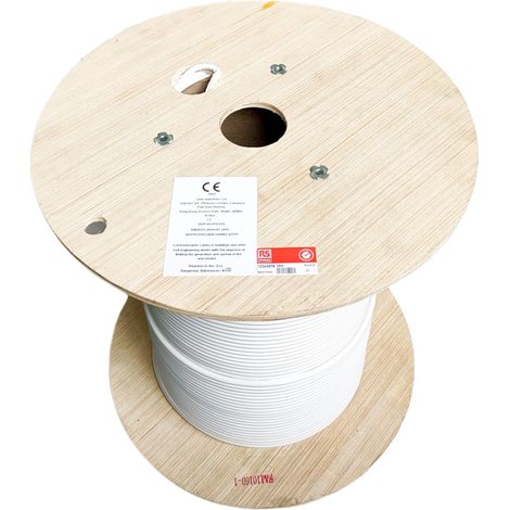 Câble cat 6 Sans connecteur, U/UTP, 8 x 24 AWG, gaine LSZH Blanc LSZH, 500m ( Prix pour Bobine de 500 Mètres ) (1/2)